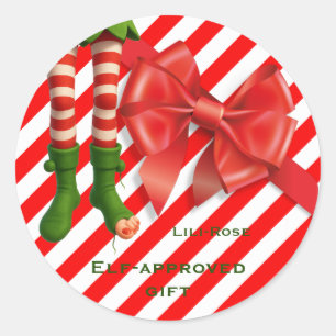 Lustige Elf-Beine Weihnachten Nordpol Unfug Runder Aufkleber