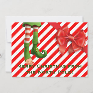 Lustige Elf-Beine Weihnachtskarte   Nordpol-Schabe Feiertagskarte