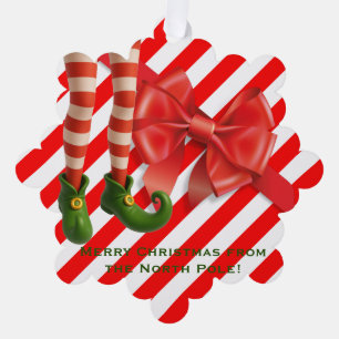 Lustige Elf-Beine Weihnachtskarte Nordpol-Schabe Ornament Karte
