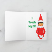 Lustige Elf-Weihnachtskarte Karte (Innenseite)