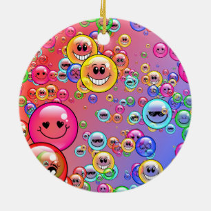 Lustige Emoji-Blasen Keramik Ornament