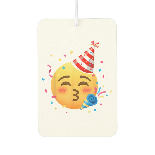 Lustige Emoticon-Party Autolufterfrischer (Vorderseite)