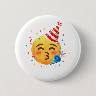 Lustige Emoticon-Party Button