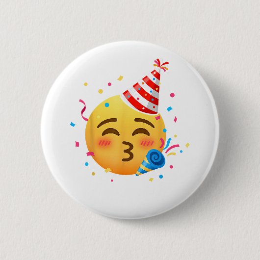 Lustige Emoticon-Party Button (Vorderseite)