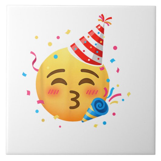 Lustige Emoticon-Party Fliese (Vorderseite)