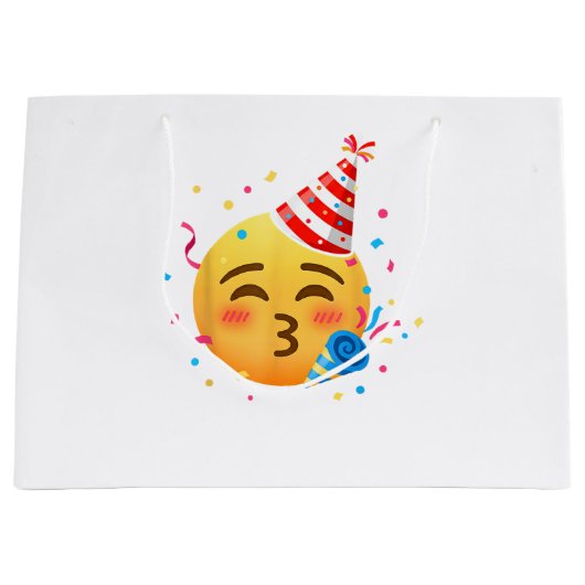 Lustige Emoticon-Party Große Geschenktüte (Vorderseite)