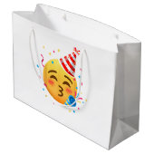 Lustige Emoticon-Party Große Geschenktüte (Rückseite Schrägansicht)