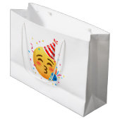 Lustige Emoticon-Party Große Geschenktüte (Vorderseite Schrägansicht)