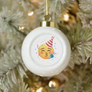 Lustige Emoticon-Party Keramik Kugel-Ornament