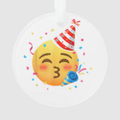 Lustige Emoticon-Party Ornament (Rückseite)
