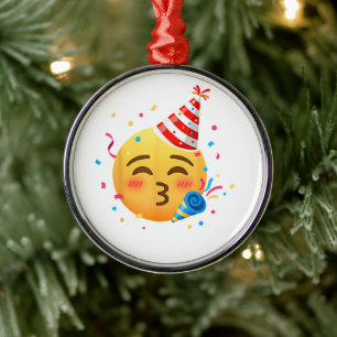 Lustige Emoticon-Party Ornament Aus Metall