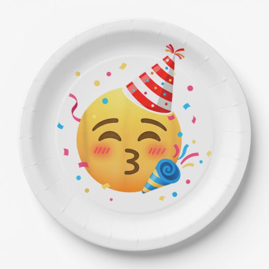 Lustige Emoticon-Party Pappteller (Vorderseite)