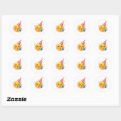 Lustige Emoticon-Party Runder Aufkleber (Blatt)