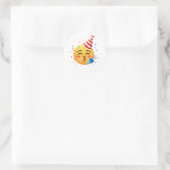Lustige Emoticon-Party Runder Aufkleber (Tasche)