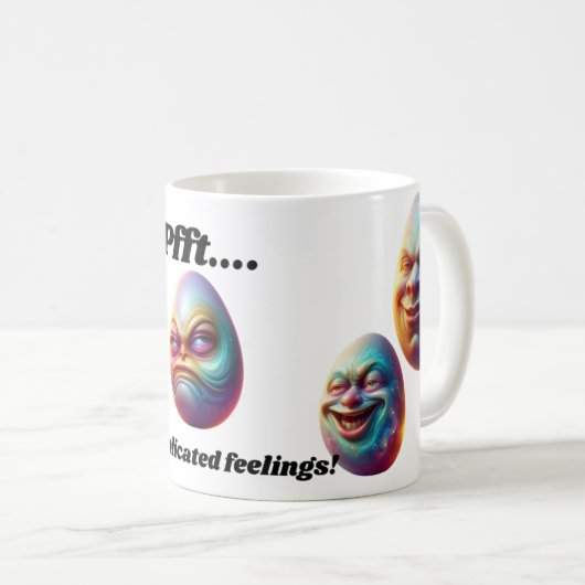 lustige emotionale Tasse vier Gesichter Design ein (VorderseiteRechts)