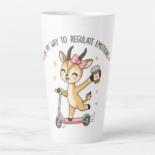 Lustige Emotionsregulation Gazelle mit Kaffee Milchtasse
