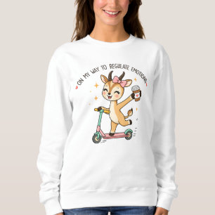 Lustige Emotionsregulation Gazelle mit Kaffee Sweatshirt