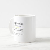 Lustige Empfangsmitarbeiter-Definition Geschenk Kaffeetasse (Vorderseite Links)