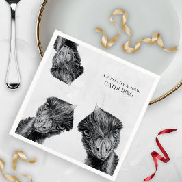 Lustige Emu-Cocktailserviette | Normale Zusammenku Serviette