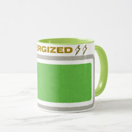 ☕ Lustige energetisierte Kaffeetasse | Vollbatteri (VorderseiteRechts)