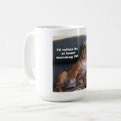 Lustige englische Bulldogge Tasse, die Fernsieht Kaffeetasse (Vorderseite Links)