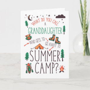 Lustige Enkelin Sommercamp Orange Grün Braun Karte