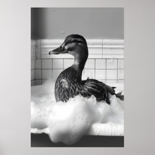 Lustige Ente Bubble Bath Druck, Badezimmer Wandkun Poster