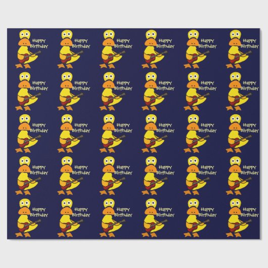 Lustige Ente, die Gitarren-Packpapier spielt Geschenkpapier (Flach)