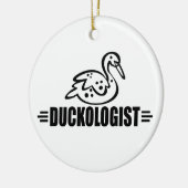 Lustige Ente Keramikornament (Links)