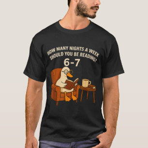 Lustige Ente liest Buch 67 Sechs Sieben Meme T-Shirt