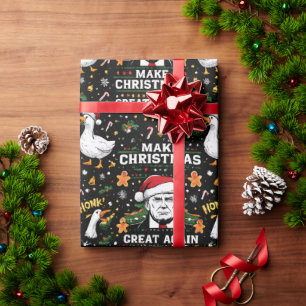 Lustige Ente 'Make Christmas Great Again' Meme Geschenkpapier
