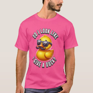 Lustige Ente mit Brille und Schnurrbart - Ich Gebe T-Shirt