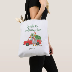 Lustige Ente Quackt Einiges An Weihnachtsstimmung Tasche