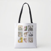 Lustige Enten-Illustrationsraster-Kunst Tasche (Vorderseite)