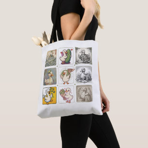 Lustige Enten-Illustrationsraster-Kunst Tasche