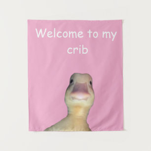 Lustige Enten-Meme: Willkommen in meiner Bude Ente Wandteppich