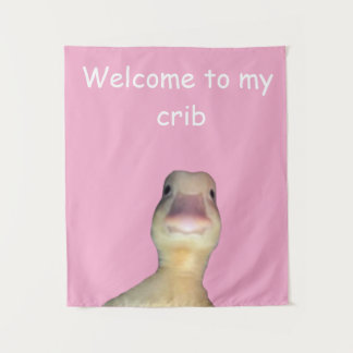 Lustige Enten-Meme: Willkommen in meiner Bude Ente Wandteppich