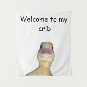 Lustige Enten-Meme: Willkommen in meiner Bude Ente Wandteppich