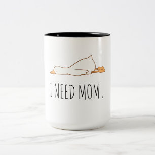 Lustige Enten-Tasse   "Ich brauche Mama" Süße Baby Zweifarbige Tasse