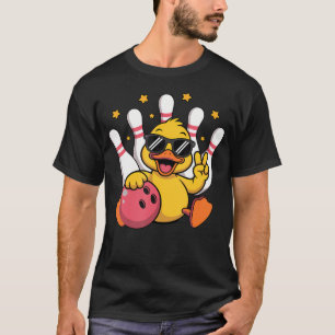 Lustige Enten-Vogel-Bowlingkugel Cute Grafik Tier  T-Shirt