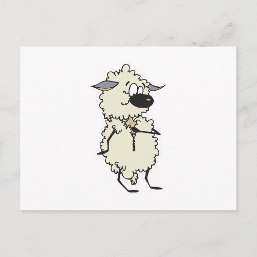 lustige Entzippelwolf-Schaf Postkarte (Vorderseite)