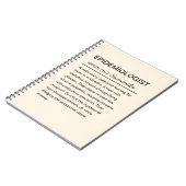 Lustige Epidemiologen-Definition Personalisiert Notizblock (Linke Seite)