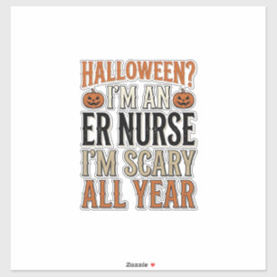 Lustige ER-Krankenschwester Halloween Gruseliges G Aufkleber