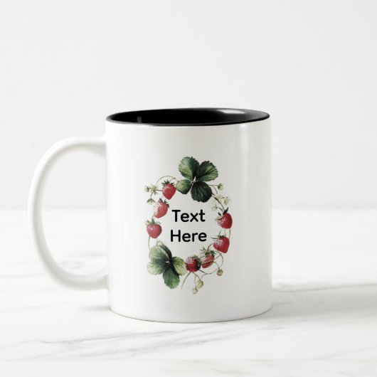 Lustige Erdbeere Zweifarbige Tasse (Links)