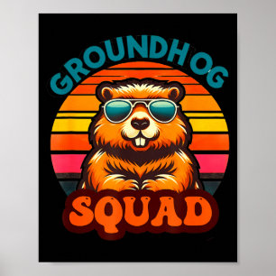 Lustige Erdhörnchen-Truppe Froher Tag des Erdhörnc Poster