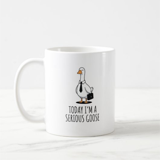 Lustige Ernsthafte Gans Büro Kaffeetasse (Links)