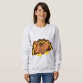 lustige Erntedank-Ding-Truthahn Sweatshirt (Vorne ganz)