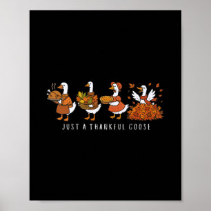 Lustige Erntedankfest-Gans im Herbst für jeden  Poster
