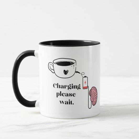 Lustige Erschöpfte Gehirn Kaffeetasse (Links)