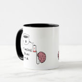 Lustige Erschöpfte Gehirn Kaffeetasse (Vorderseite Links)